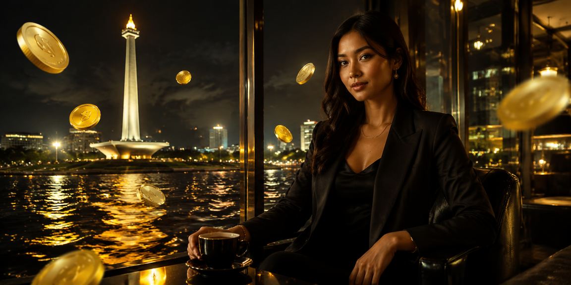 Suasana santai di kafe dengan layar laptop dan taruhan casino online