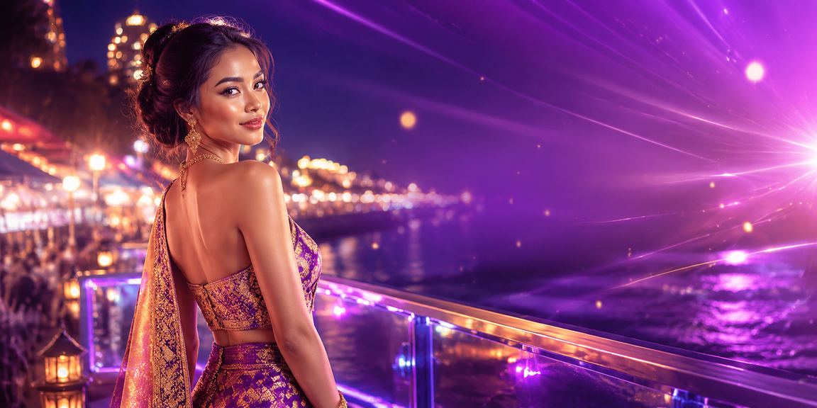Suasana pasar malam meriah dengan aktivitas lotere dan taruhan yang ramai di malam hari